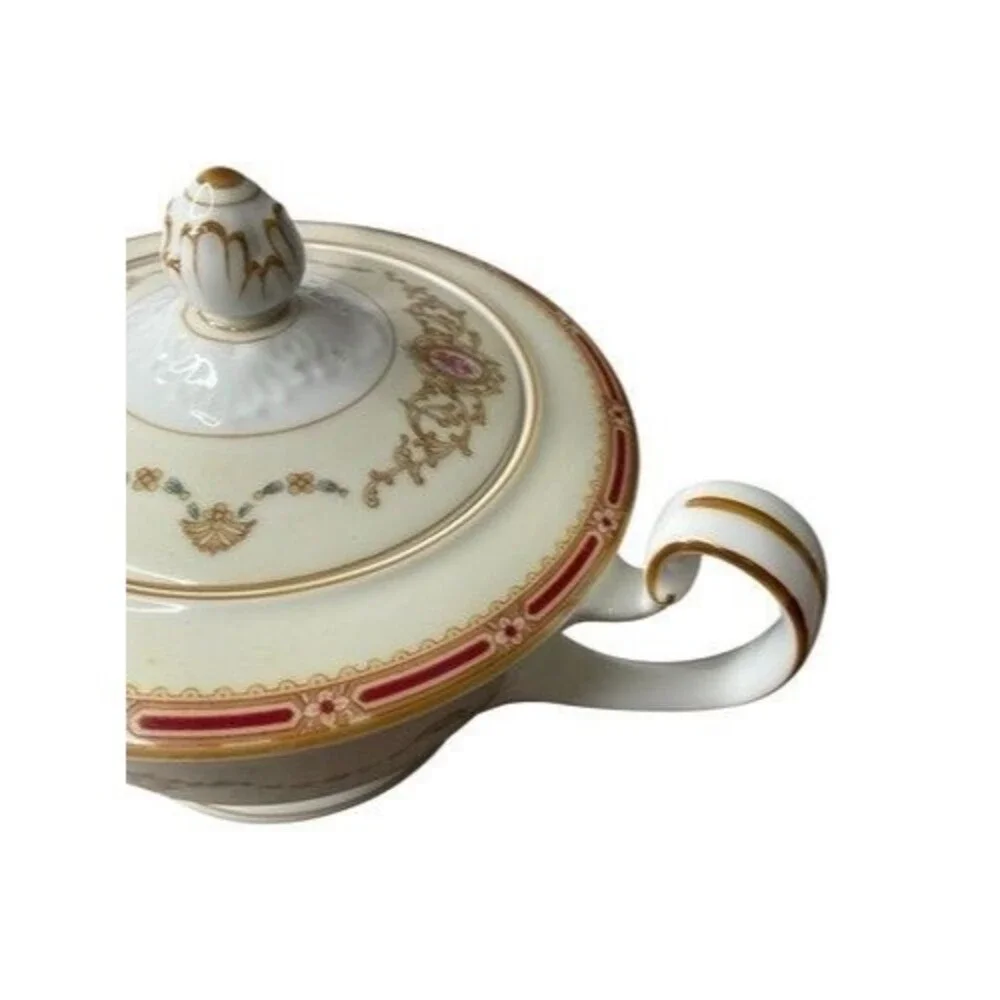 Noritake Nippon Toki Kaisha Sugar Bowl With‎ Lid & Handles 4